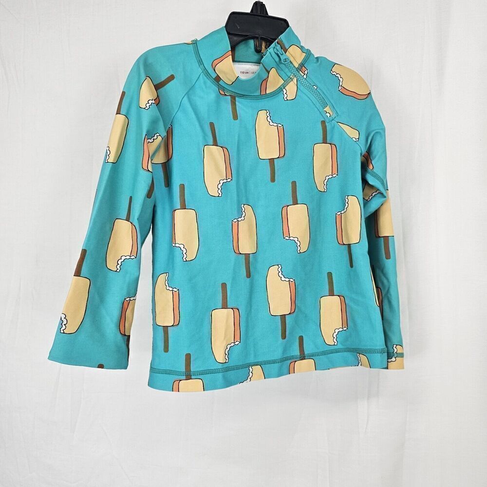 Hanna Andersson Teal/Turquoise Ice Pop Print Rashguard